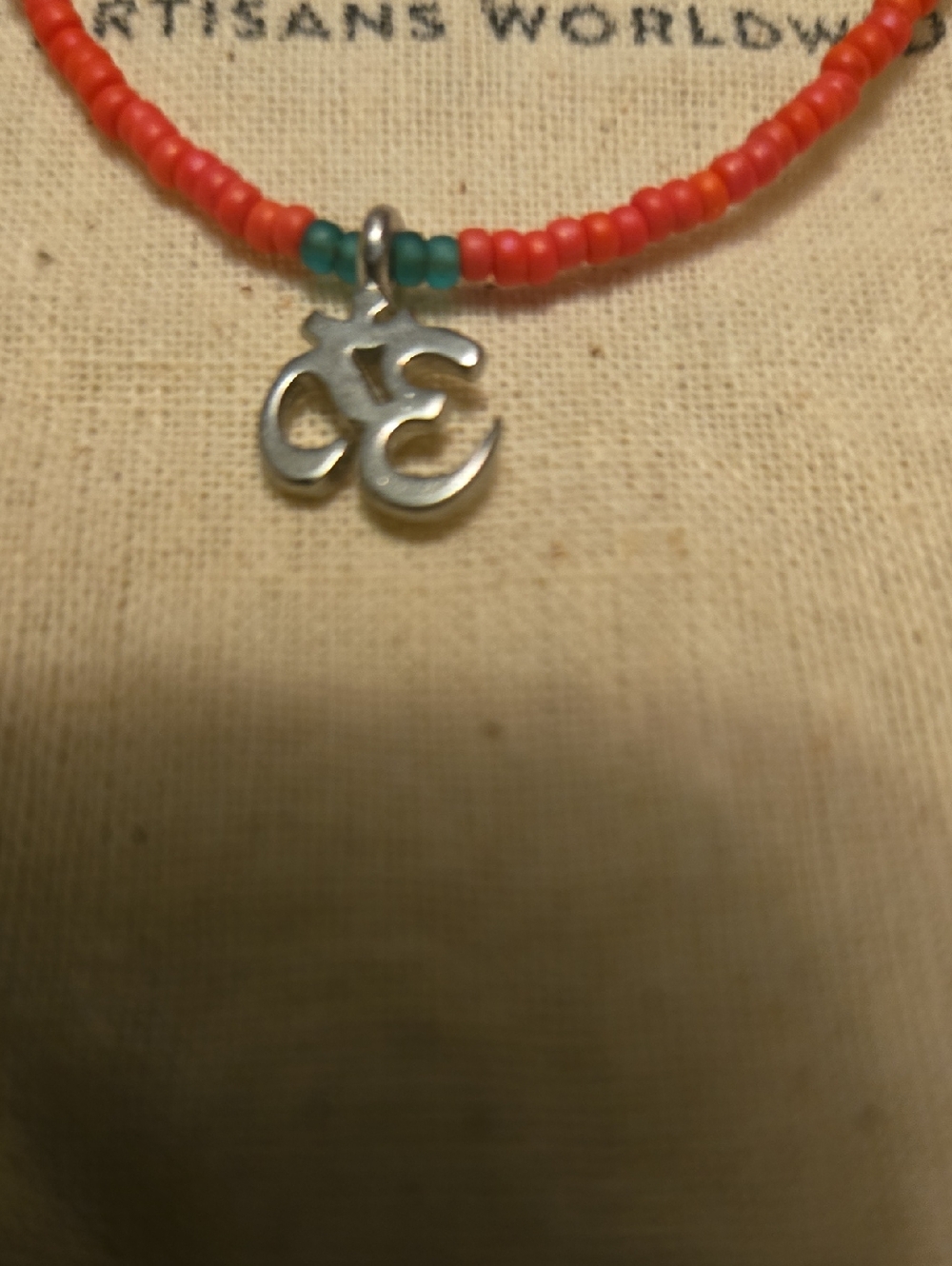 Pura Vida Orange Beaded Bracelet with OM Charm - Picture 3 of 4